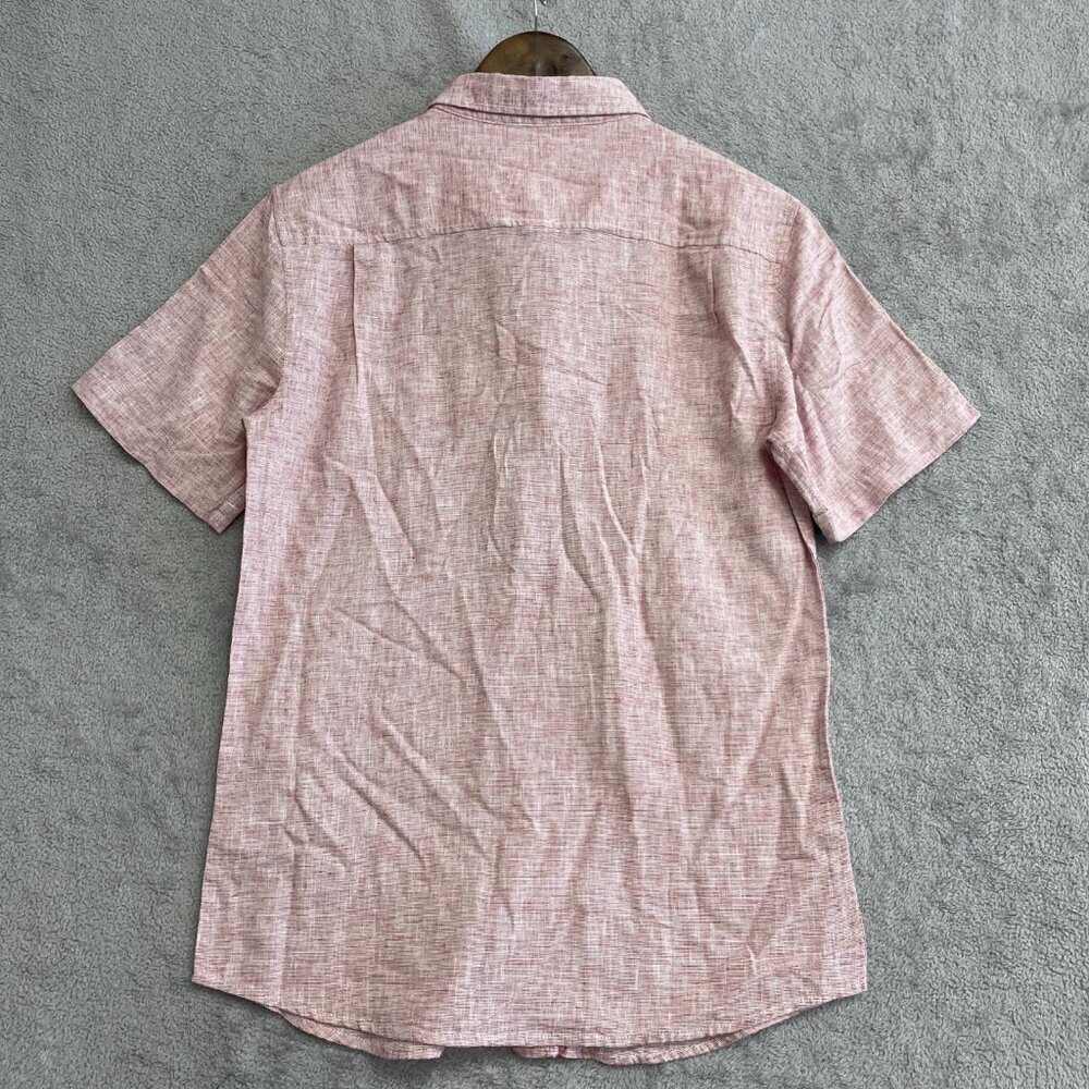 NEW Weatherproof Vintage Linen Blend Men's S Short Sleeve Button-Up Shirt Red - Picture 3 of 9